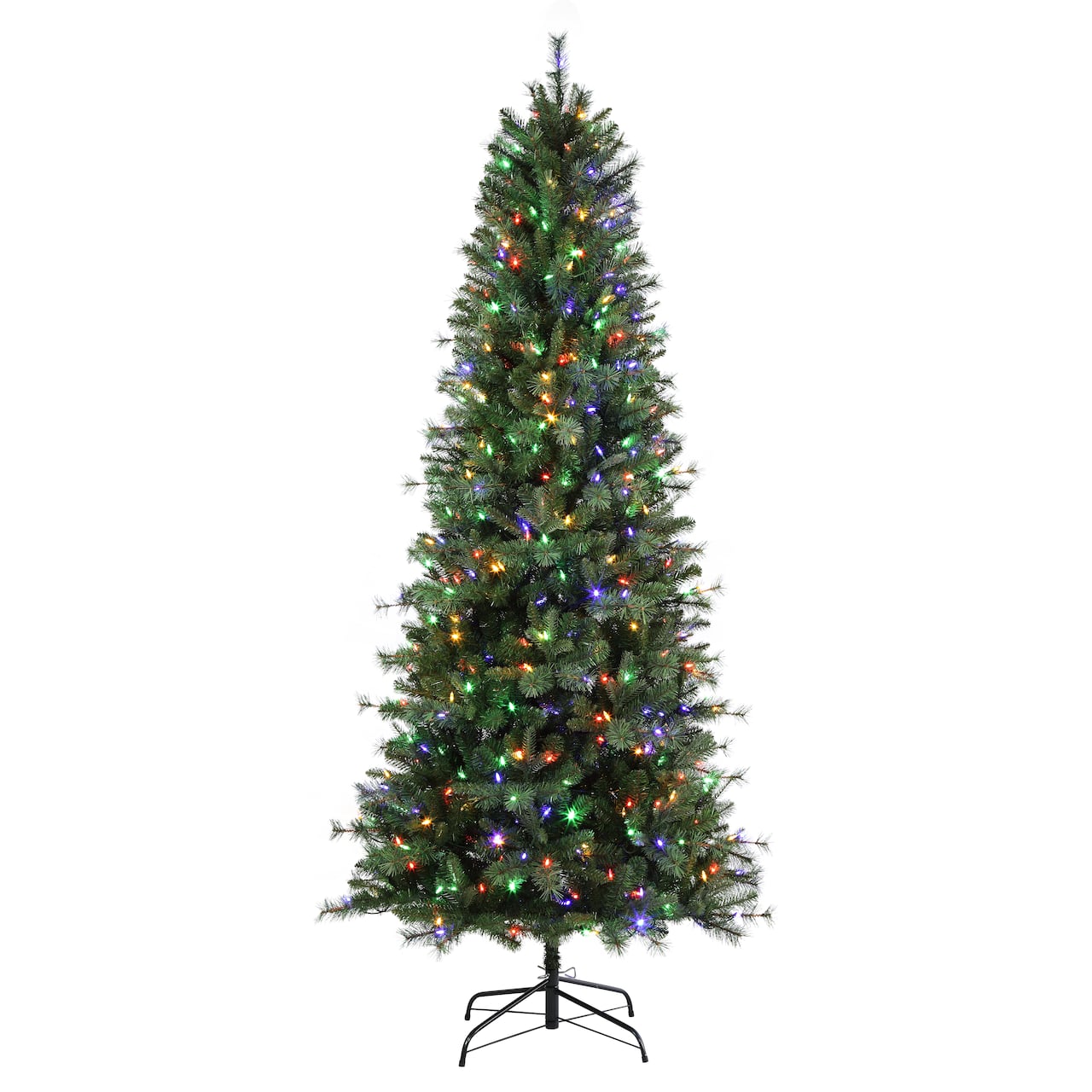 7.5ft. Pre-Lit Grand Bank Slim Artificial Christmas Tree, Color Changing T5 LED Lights
